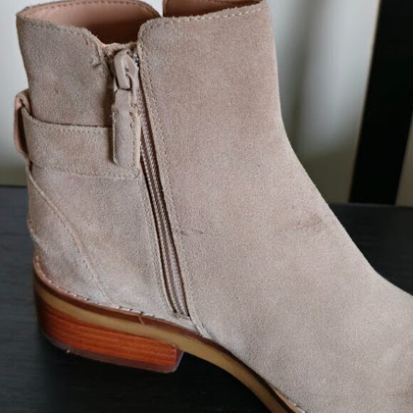 NWOB Cole Haan Hampshire Leather 1.5" Stacked Heel Side Zip Buckle Ankle Boots - Picture 15 of 15